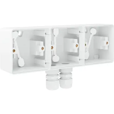 Niko 701-84952 Hydro opbouwbak 3-voudig einddoos horizontaal met 2x M20-ingang wit