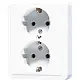 JUNG CD 5020 N WW wandcontactdoos 2-voudig randaarde voor enkele inbouwdoos CD500 alpine wit
