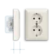JUNG AS 5020 NU wandcontactdoos 2-voudig randaarde voor enkele inbouwdoos AS500 creme