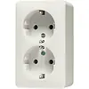JUNG 6020 A opbouw wandcontactdoos 2-voudig randaarde AP600 creme