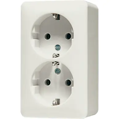 JUNG 6020 A opbouw wandcontactdoos 2-voudig randaarde AP600 creme