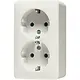 JUNG 6020 A opbouw wandcontactdoos 2-voudig randaarde AP600 creme