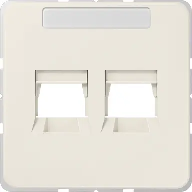JUNG 569-2 WE afdekking klikbevestiging met draagring 2-voudig modulair jack CD500 creme