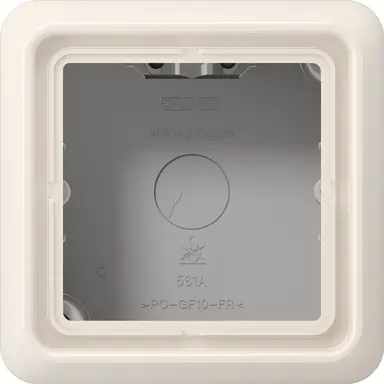 JUNG CD 581 A W opbouwbak 1-voudig CD500 creme