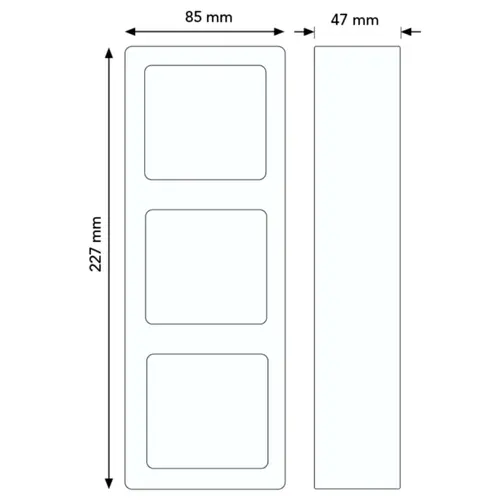 JUNG CD 583 A W opbouwbak 3-voudig CD500 creme