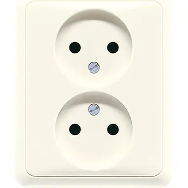 JUNG 5010 KIU wandcontactdoos vlak zonder randaarde Safety+ CD500 creme