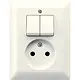 JUNG AS 5545 EU combinatie serieschakelaar/wandcontactdoos zonder randaarde AS500 creme