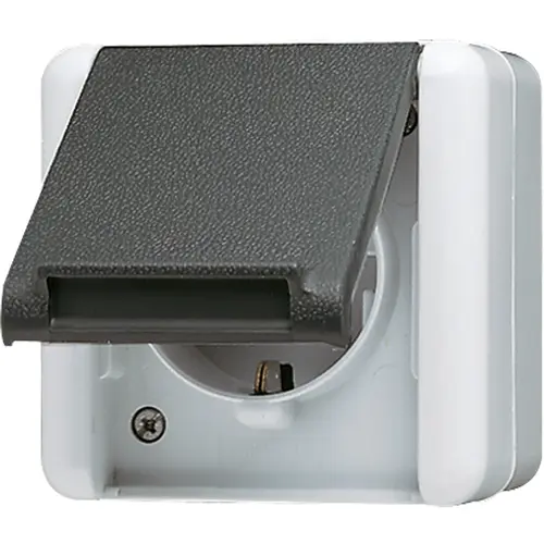 JUNG 820 W wandcontactdoos 1-voudig opbouw IP44 horizontaal WG800