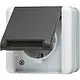 JUNG 820 W wandcontactdoos 1-voudig opbouw IP44 horizontaal WG800