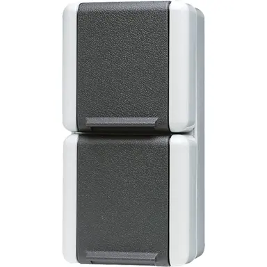 JUNG 822 W wandcontactdoos 2-voudig randaarde opbouw IP44 verticaal WG800