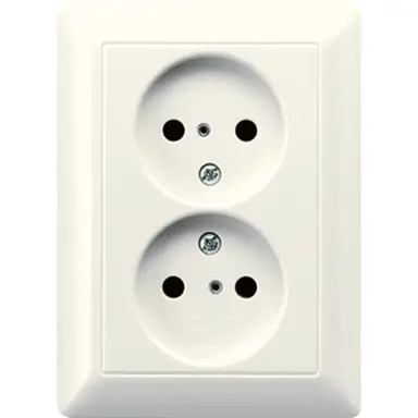 JUNG AS 5010 KIU wandcontactdoos vlak zonder randaarde Safety+ AS500 creme