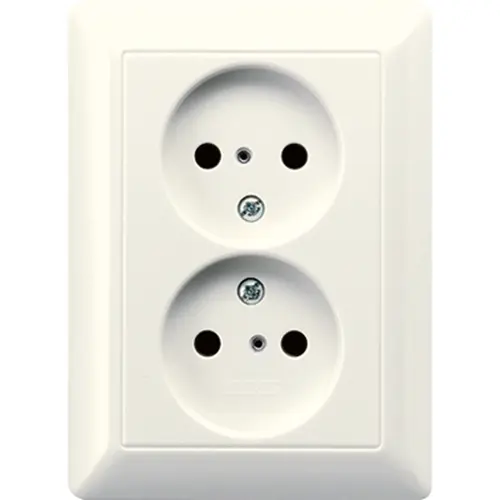 JUNG AS 5010 KIU wandcontactdoos vlak zonder randaarde Safety+ AS500 creme