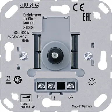 JUNG 211 GDE hoog-vermogen dimmer 100-1000W