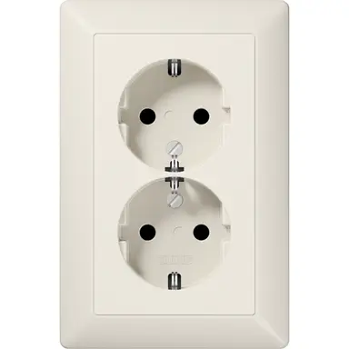 JUNG AS 5015 wandcontactdoos 2-voudig randaarde voor ovale 1,5 inbouwdoos AS500 creme