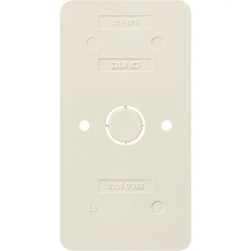 JUNG 328-676 bodemplaat 2-voudig combinaties schakelaar/contactdoos vlamwerend AP600 creme