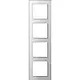 JUNG AC 584 GL WW afdekraam 4-voudig A Creation alpine wit glas
