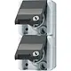 JUNG 822 NAWSL wandcontactdoos 2-voudig opbouw IP44 verticaal met slot WG800