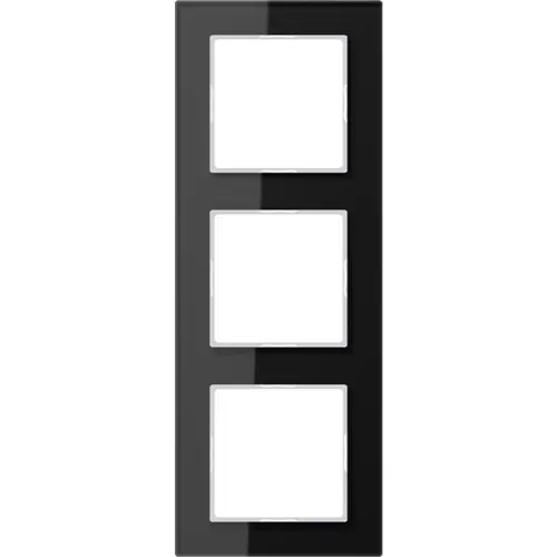 JUNG AC 583 GL SW afdekraam 3-voudig A Creation zwart glas