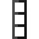 JUNG AC 583 GL SW afdekraam 3-voudig A Creation zwart glas
