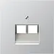 JUNG AL 2969-2 UA centraalplaat 2-voudig tbv RJ45 wandcontactdoos LS990 aluminium