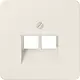 JUNG 569-2 UA centraalplaat 2-voudig tbv RJ45 wandcontactdoos CD500 creme