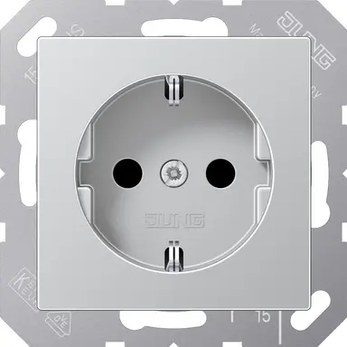 JUNG A 1520 NKI AL wandcontactdoos randaarde Safety+ A-range aluminium