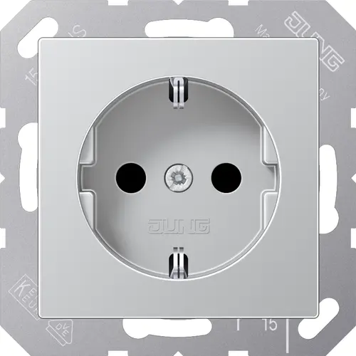 JUNG A 1520 NKI AL wandcontactdoos randaarde Safety+ A-range aluminium