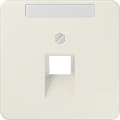 JUNG 569-1 NAUA centraalplaat 1-voudig met tekstvenster tbv RJ45 wandcontactdoos CD500 creme
