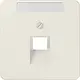 JUNG 569-1 NAUA centraalplaat 1-voudig met tekstvenster tbv RJ45 wandcontactdoos CD500 creme