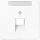 JUNG CD 569-1 NAUA WW centraalplaat 1-voudig met tekstvenster tbv RJ45 wandcontactdoos CD500 alpine wit