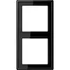 JUNG LS 982 SW afdekraam 2-voudig LS990 zwart glans