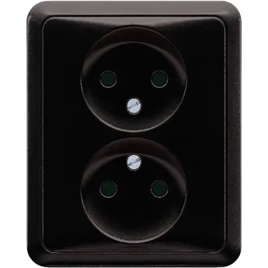 JUNG CD 5010 SW wandcontactdoos vlak zonder randaarde CD500 zwart glans