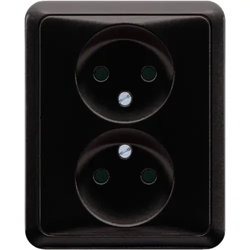 JUNG CD 5010 SW wandcontactdoos vlak zonder randaarde CD500 zwart glans
