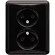 JUNG CD 5010 SW wandcontactdoos vlak zonder randaarde CD500 zwart glans
