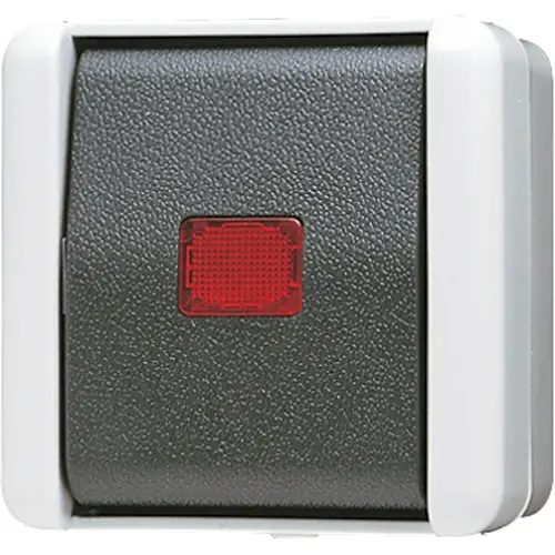 JUNG 834 W drukcontact 1-voudig 1 maakcontact met gescheiden meldcontacten opbouw IP44 WG800