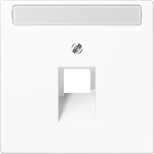 JUNG LS 969-1 NAUA WW centraalplaat 1-voudig met tekstvenster tbv RJ45 wandcontactdoos LS990 alpine wit