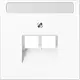 JUNG LS 969-2 NAUA WW centraalplaat 2-voudig met tekstvenster tbv RJ45 wandcontactdoos LS990 alpine wit