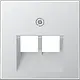 JUNG A 569-2 BFPLUA AL centraalplaat 2-voudig tbv RJ45 wandcontactdoos A-range aluminium