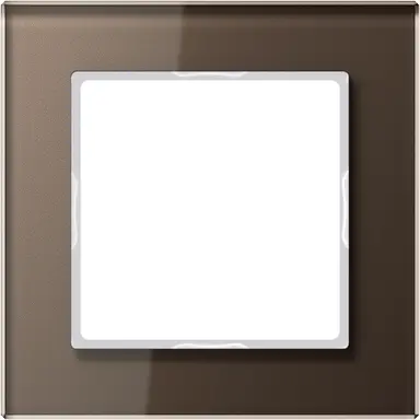 JUNG AC 581 GL MO afdekraam 1-voudig A Creation mokka glas