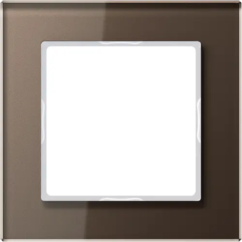 JUNG AC 581 GL MO afdekraam 1-voudig A Creation mokka glas