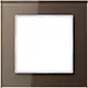 JUNG AC 581 GL MO afdekraam 1-voudig A Creation mokka glas