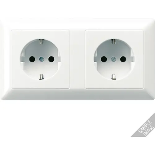JUNG AS 522 complete wandcontactdoos 2-voudig randaarde met vast afdekraam wandgoot AS500 creme
