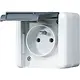 JUNG 821 FKIW wandcontactdoos met aardingspen Frans-Belgisch systeem opbouw IP44 WG800