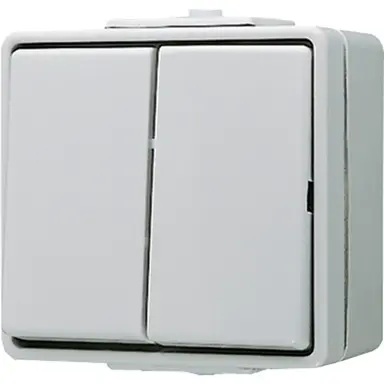 JUNG 605 W serieschakelaar 10A met onderbak IP44 WG600