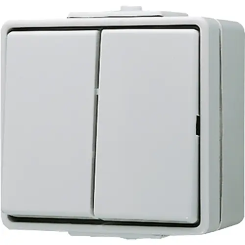 JUNG 605 W serieschakelaar 10A met onderbak IP44 WG600