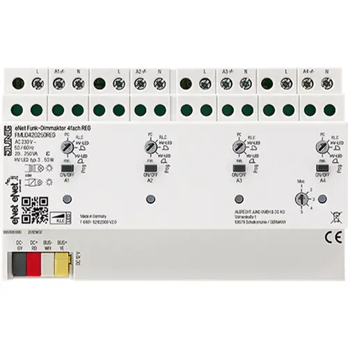 JUNG FM UD 420250 REG eNet radiografische dimactor 4-voudig DIN-rail montage
