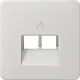 JUNG CD 569-2 UA LG centraalplaat 2-voudig tbv RJ45 wandcontactdoos CD500 lichtgrijs