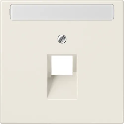 JUNG LS 969-1 NAUA centraalplaat 1-voudig met tekstvenster tbv RJ45 wandcontactdoos LS990 creme
