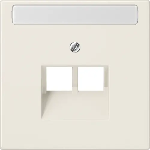 JUNG LS 969-2 NAUA centraalplaat 2-voudig met tekstvenster tbv RJ45 wandcontactdoos LS990 creme
