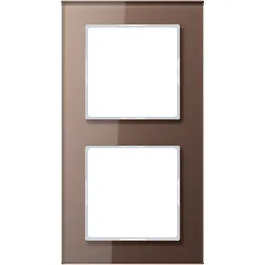 JUNG AC 582 GL MO afdekraam 2-voudig A Creation mokka glas